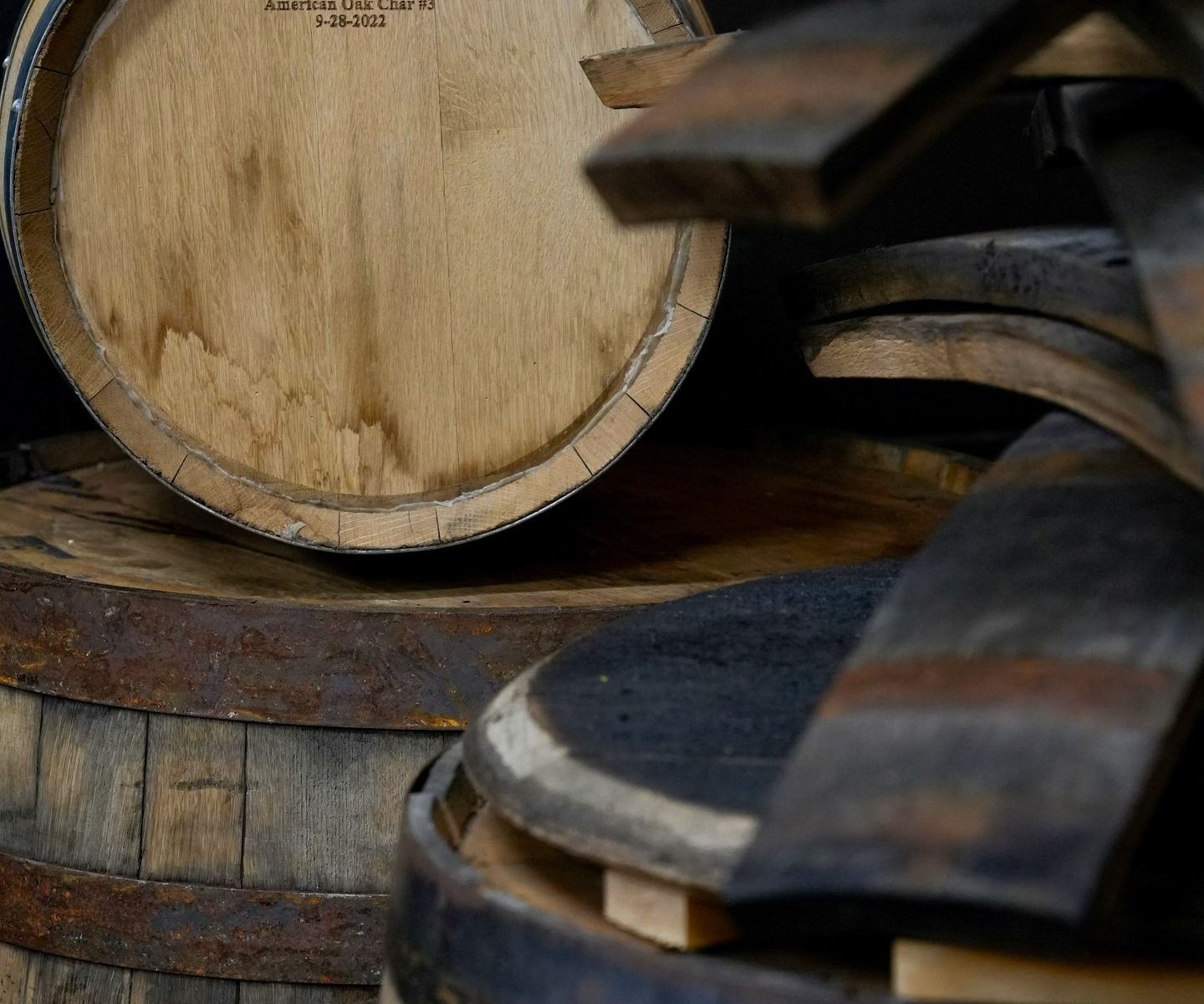 Picture of barrels at Durham Distillery
